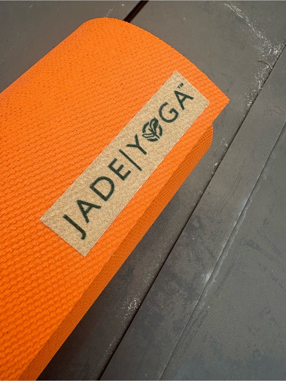 Jade Harmony Orange Non-Slip yoga Mat - Picture 4 of 5